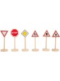 Drewniany zestaw znaków drogowych