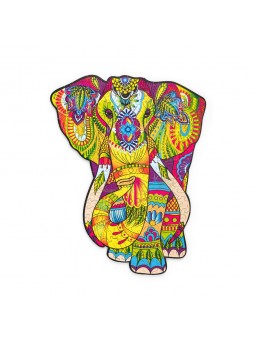 Puzzle drewniane kolorowe Słoń
