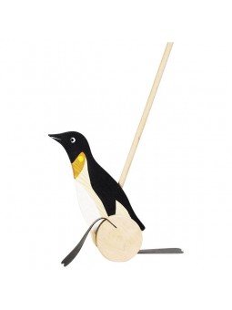 Pingwin na patyku - zabawka drewniana Goki