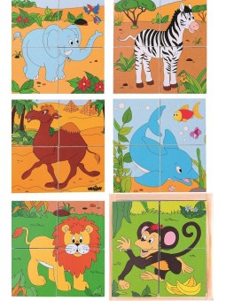 Puzzle sześcienne kostki Zoo