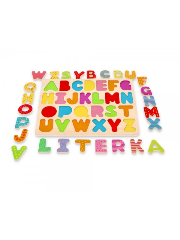 Puzzle drewniane układanka alfabet - duże litery