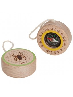 Kompas drewniany z pająkiem
