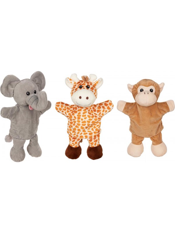 Pacynki z nóżkami - żyrafa, małpka, słoń