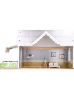 Duży drewniany domek dla lalek
