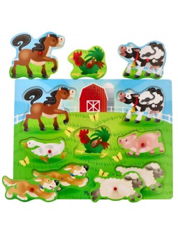 Puzzle dźwiękowe dla dziecka Zwierzęta z farmy